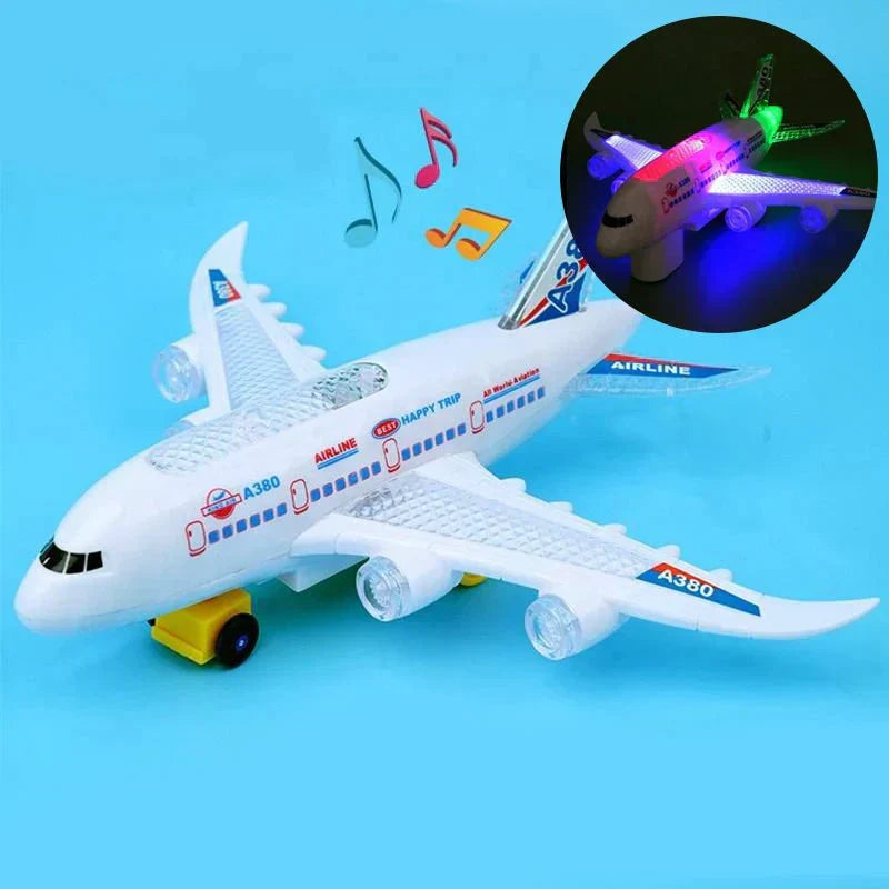 Jouet Avion Intelligent SkyNova avec Évitement d'Obstacles, Musique et Lumières pour Enfants