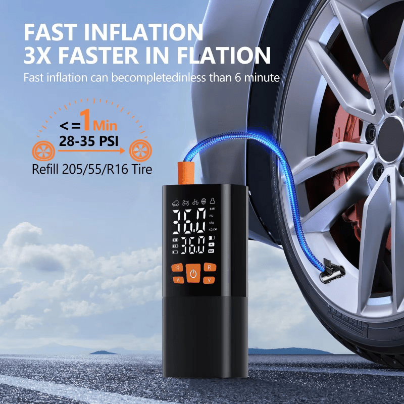 Compresseur d'air portable sans fil VoltAir 180 PSI avec affichage numérique pour voitures