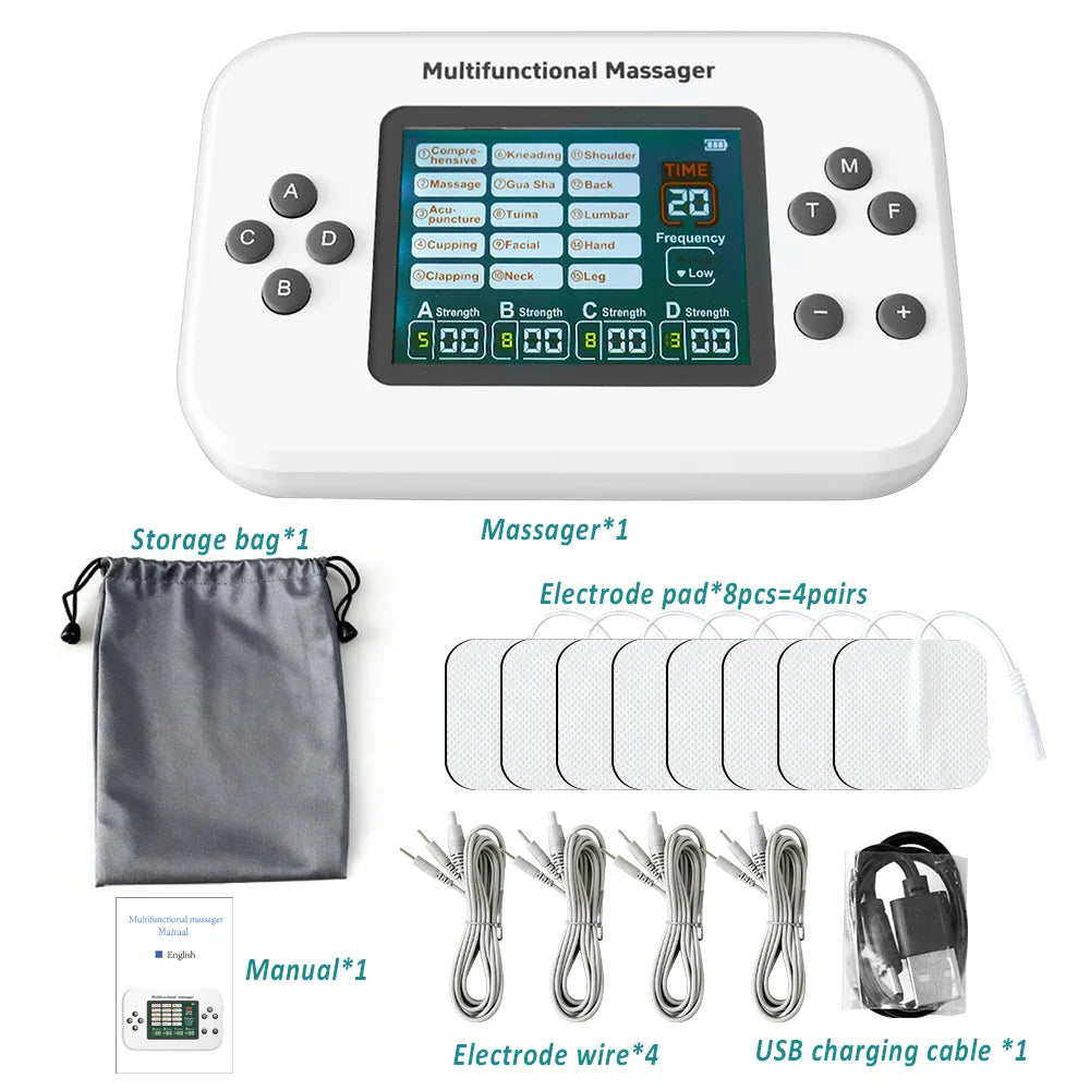 4-Channel TENS & EMS Rechargeable Muscle Stimulator with 15 Modes & 30 Intensity Levels