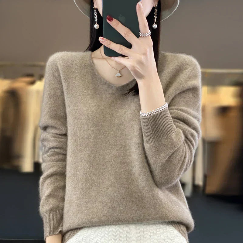 Weronica: 100% Merino Wool Sweater V-Neck