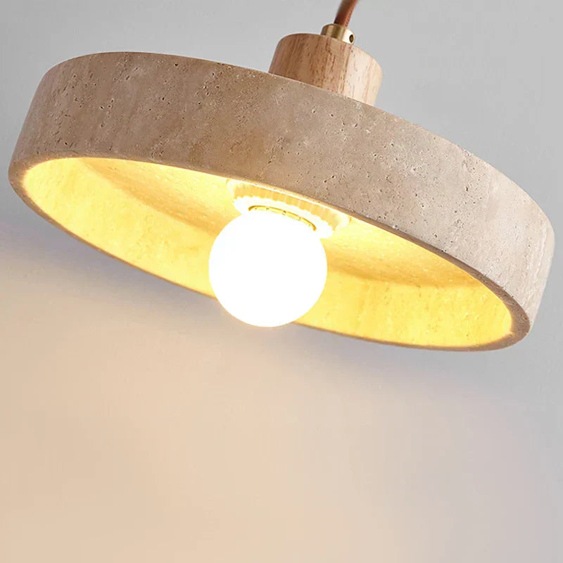 Elaraa Collezione di Lampade a Sospensione LED con Finitura in Travertino