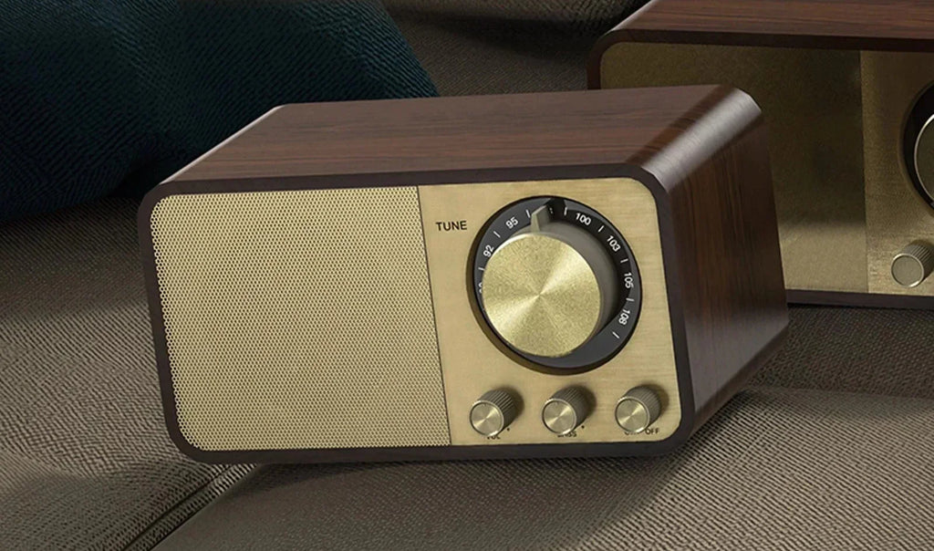 Nostalgisk Bluetooth-højttaler - Retro trådløs subwoofer i træ med Bluetooth 5.0