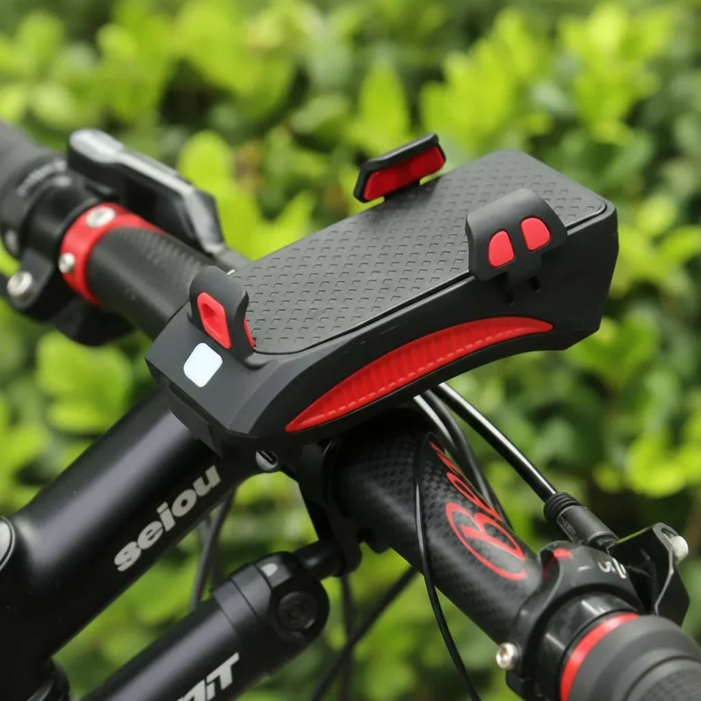 פנס קדמי לאופניים CYCLOLIGHT עם סוללת גיבוי ומחזיק טלפון