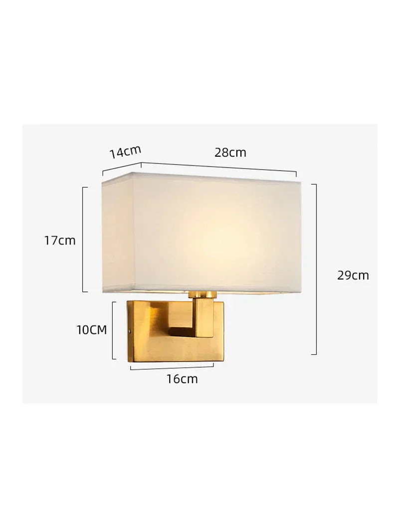 LumaNova Wall-Mounted Bedside Lamp with Fabric Shade