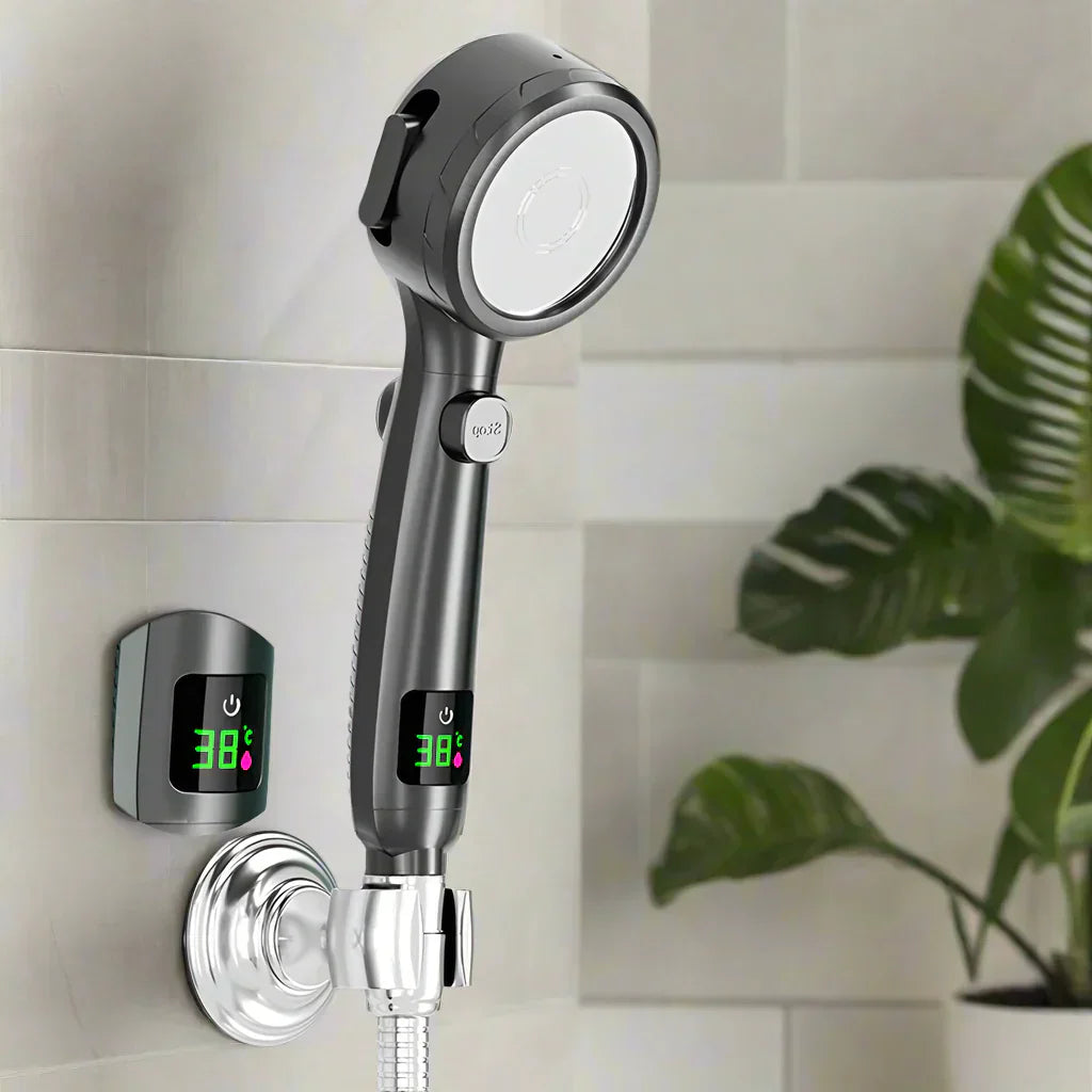 LuxSara Hochdruck-LED-Duschkopf – Verstellbar & Wassersparend