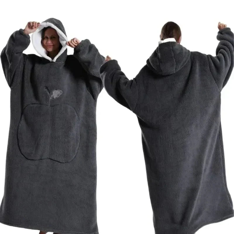 Bluza z polaru oversize z przytulnym kapturem dla maksymalnego komfortu w domu