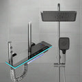 Luxura Digitales Display Wasserfall-Duschsystem – Messing Regenfallmischer mit LED-Lampe