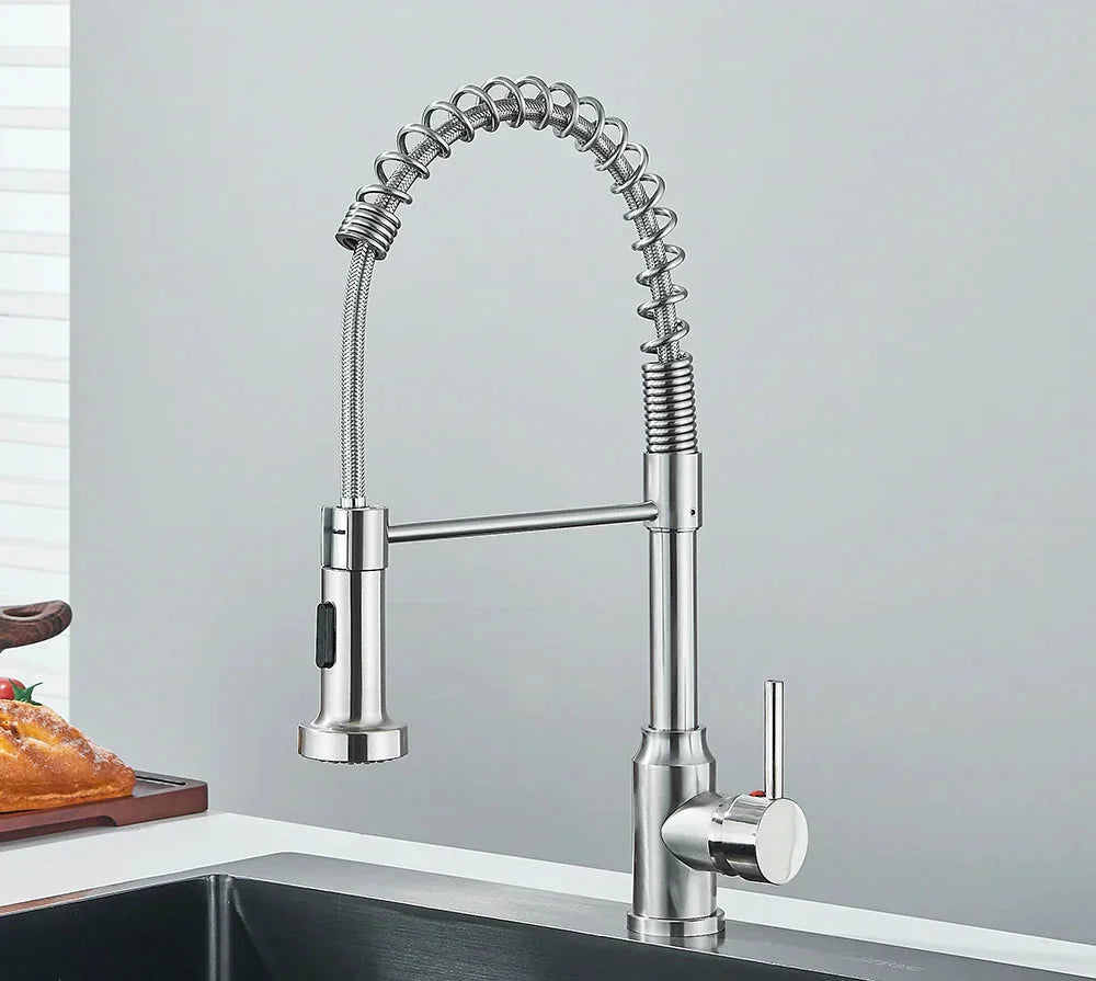 Robinet de cuisine Sophia noir mat – Robinet d'eau chaude et froide monté sur planche