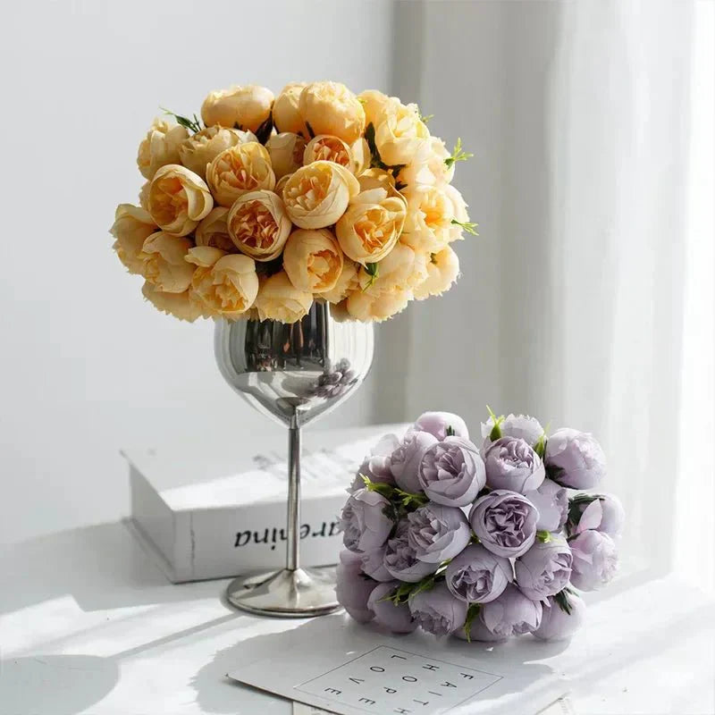 PEONIVA vase og borddekoration med kunstige blomsterarrangementer