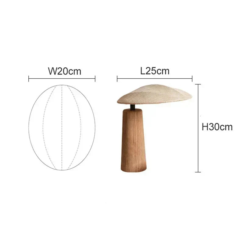 Aeron LED bordlampe med tre- og tekstilskjerm E27 inkludert