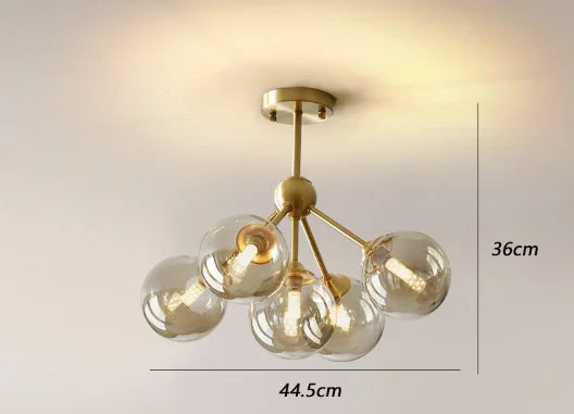 Lumenara borostyán üveg függeszték lágy fénnyel