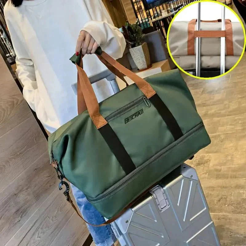 Bærbar treningsbag med skohylle og våt-tørr skille for reise