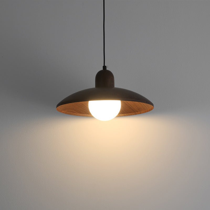 Wooden Pendant Light In Dome Form For Modern Ceiling Fixture