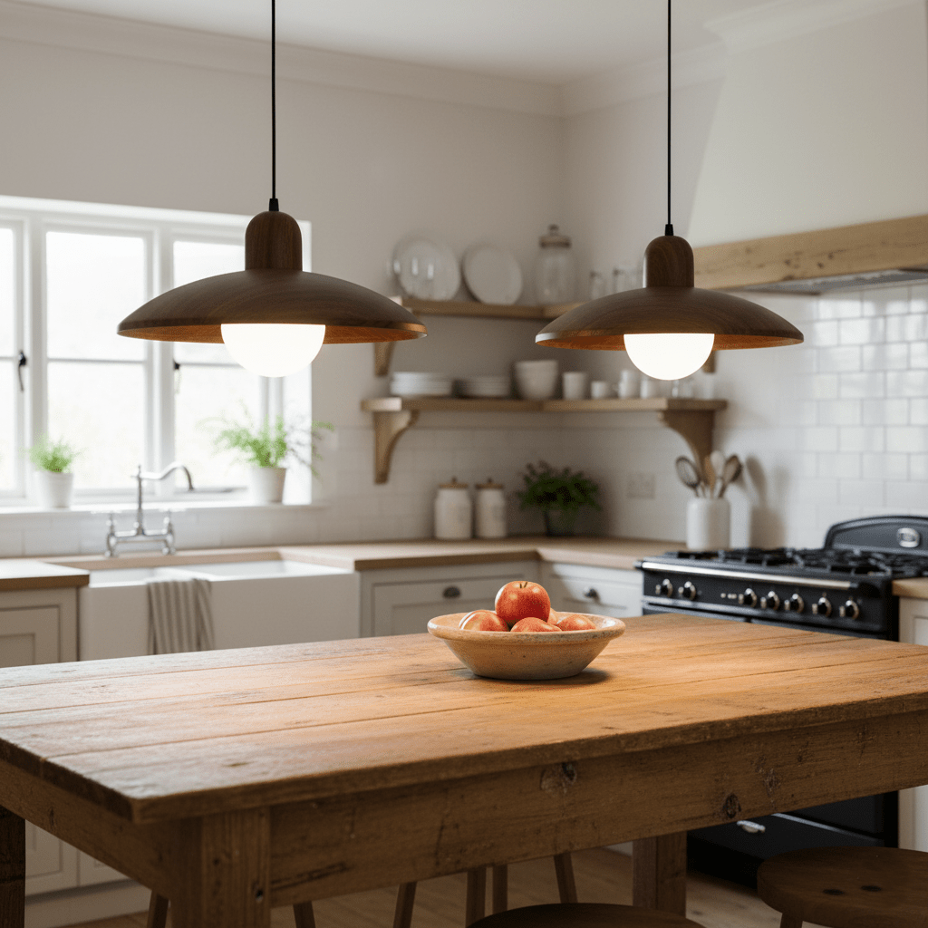 Wooden Pendant Light In Dome Form For Modern Ceiling Fixture