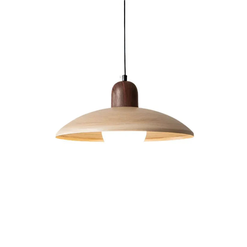 Wooden Pendant Light In Dome Form For Modern Ceiling Fixture