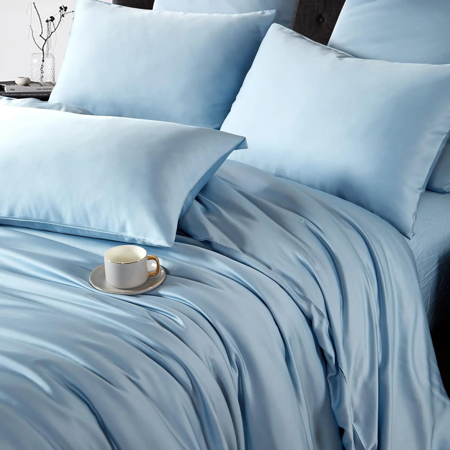 Silky Bamboo Fiber Duvet Cover Collection With Zipper Closure For Cool Light Sleep