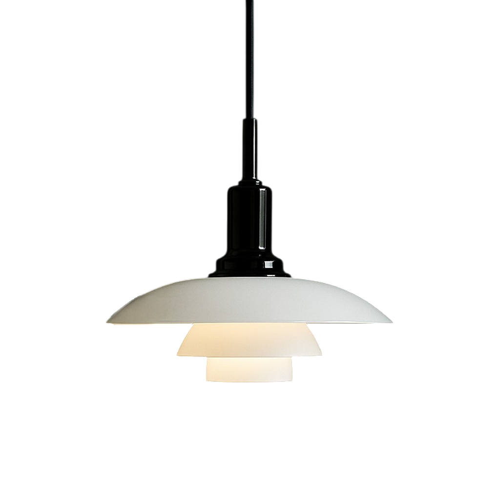 Nordis skandinavisk pendellampe i glass og metall