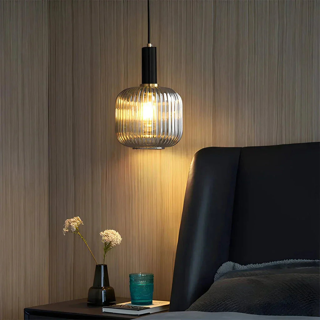 Nordic Vintage Glass Striped Pendeant Light - Orntli
