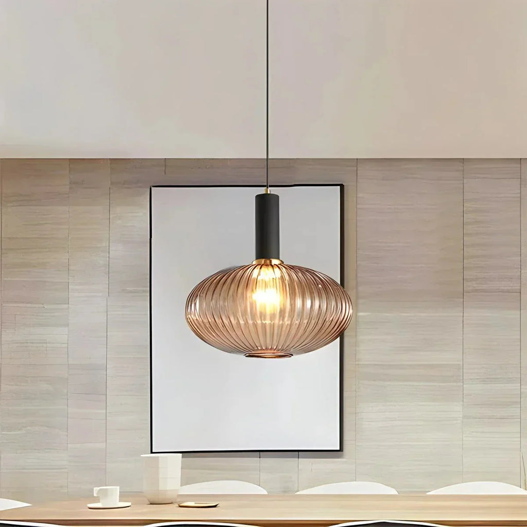 Nordic Vintage Glass Striped Pendeant Light - Orntli