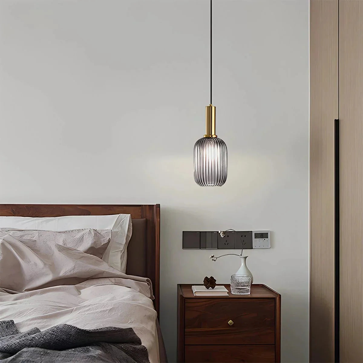 Nordic Vintage Glass Striped Pendeant Light - Orntli