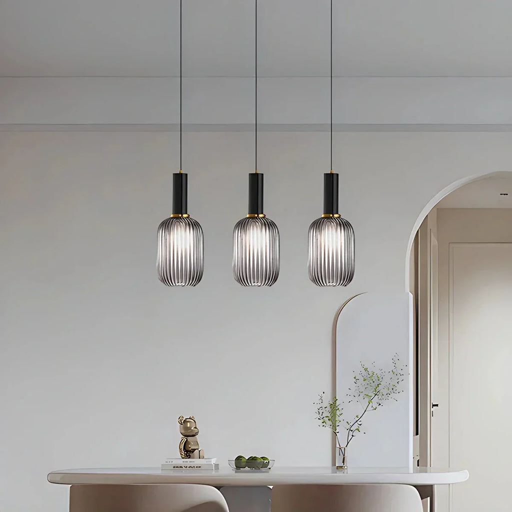Nordic Vintage Glass Striped Pendeant Light - Orntli