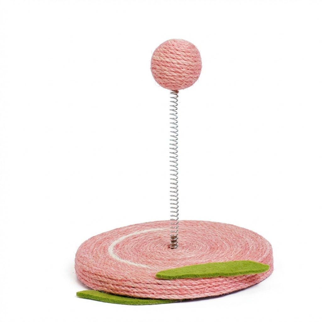 Fruit Designs Cat Toy With Sisal Base And Spring Mechanism, 17.5 x 20 cm