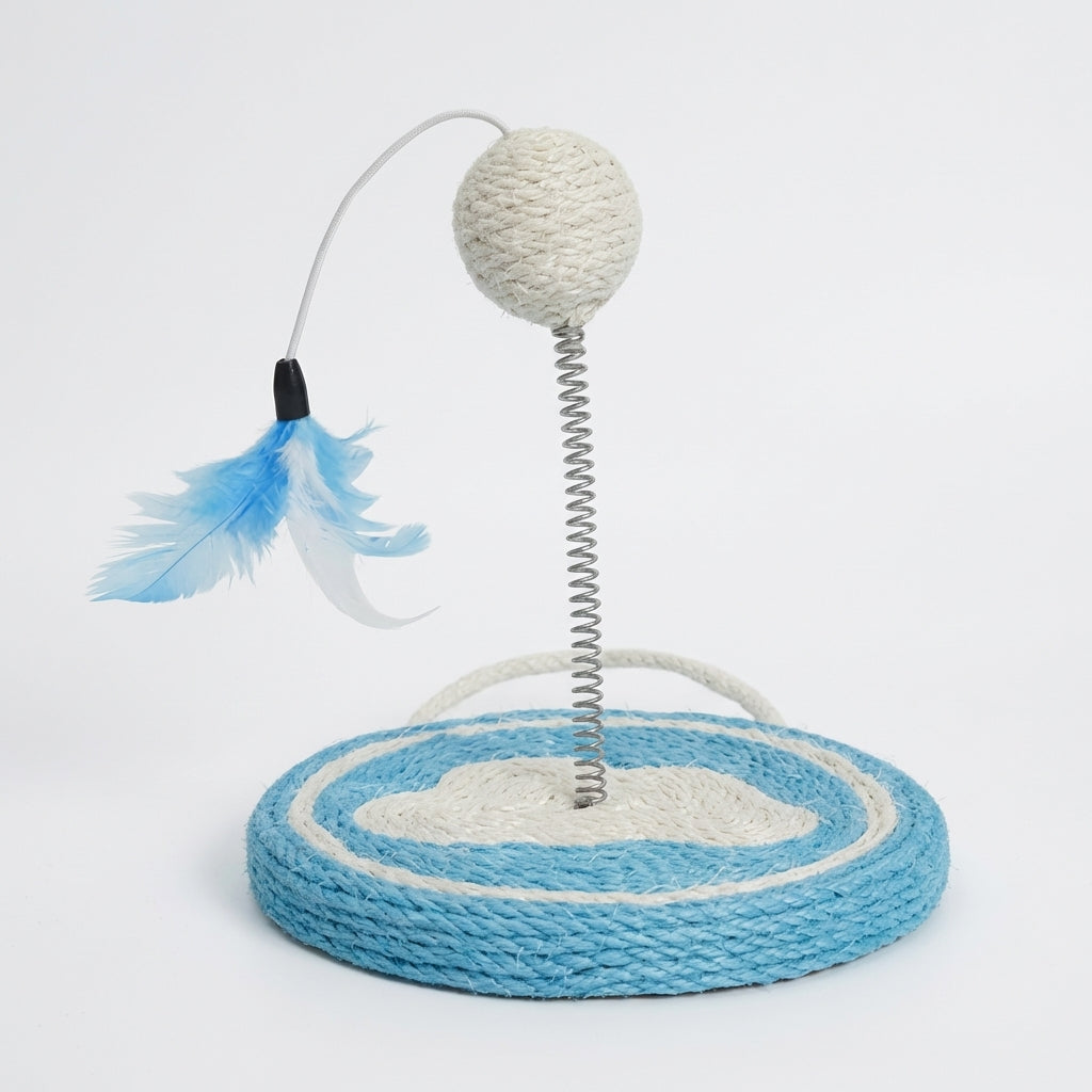 Fruit Designs Cat Toy With Sisal Base And Spring Mechanism, 17.5 x 20 cm