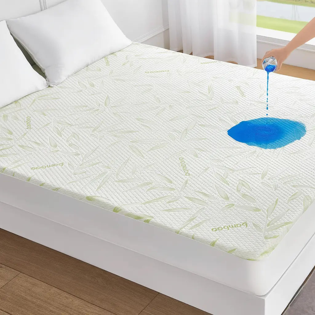 Slumblr | Cooling Bamboo Fiber Fitted Sheet with Waterproof Protection | Deep Pocket Design for Comfortable Sleep 2