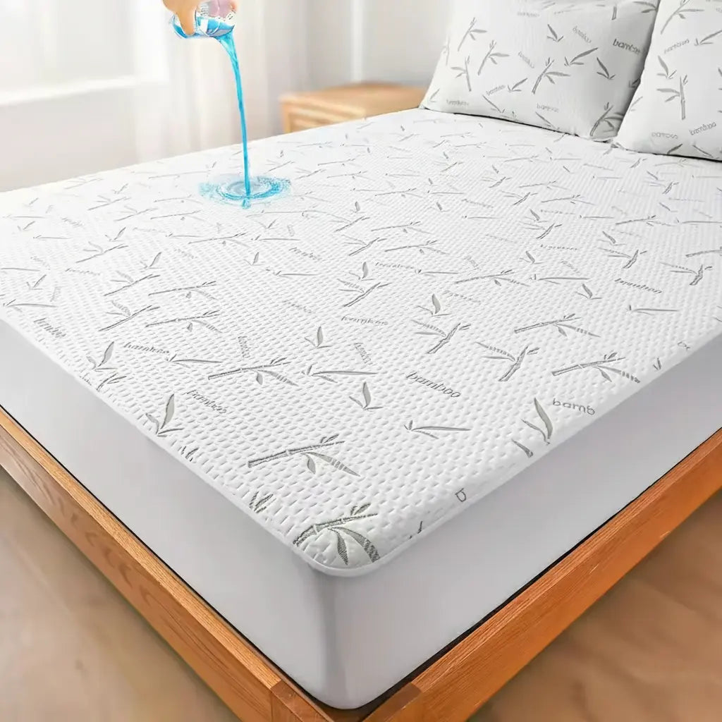Slumblr | Cooling Bamboo Fiber Fitted Sheet with Waterproof Protection | Deep Pocket Design for Comfortable Sleep 5