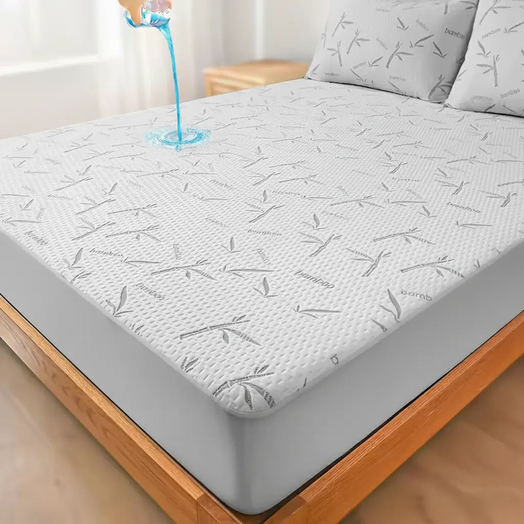 Slumblr | Cooling Bamboo Fiber Fitted Sheet with Waterproof Protection | Deep Pocket Design for Comfortable Sleep 8