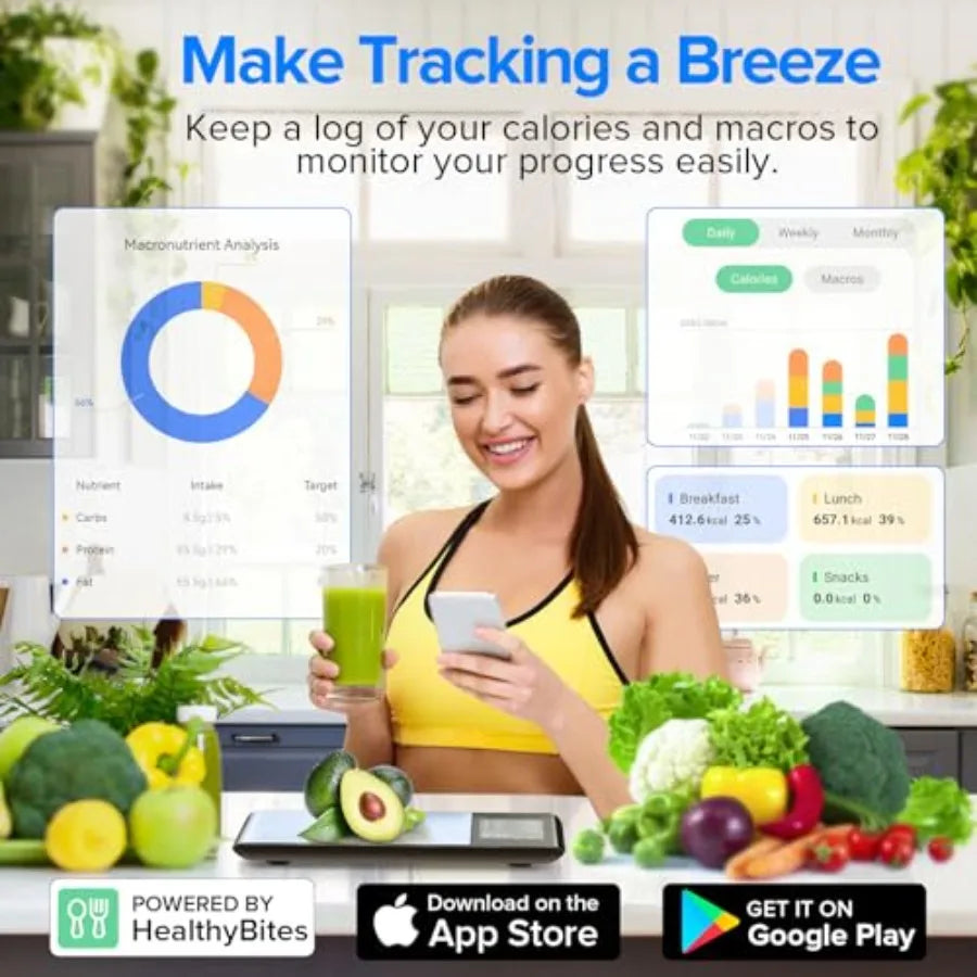 Smart Food Kitchen Scale With Nutritional Calculator And Macro Tracking