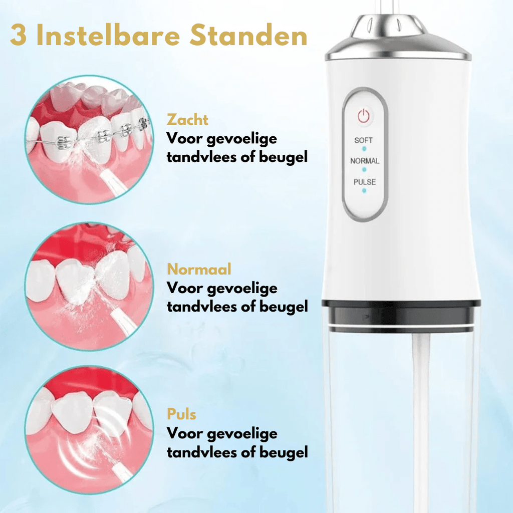SMILEFRESH Water Flosser With Three Pressure Levels And 360 Degree Nozzle