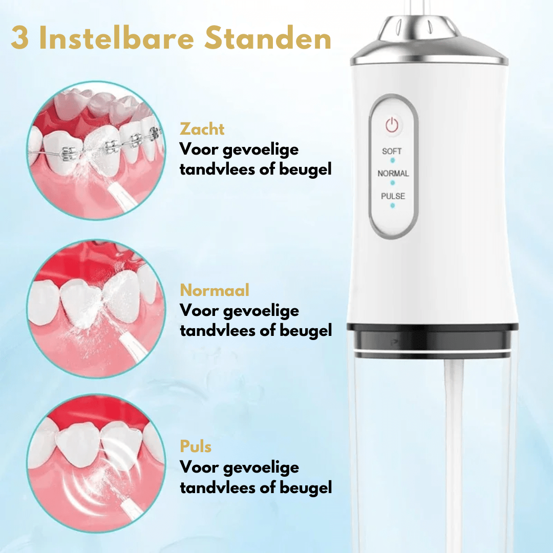 SMILEFRESH Water Flosser With Three Pressure Levels And 360 Degree Nozzle
