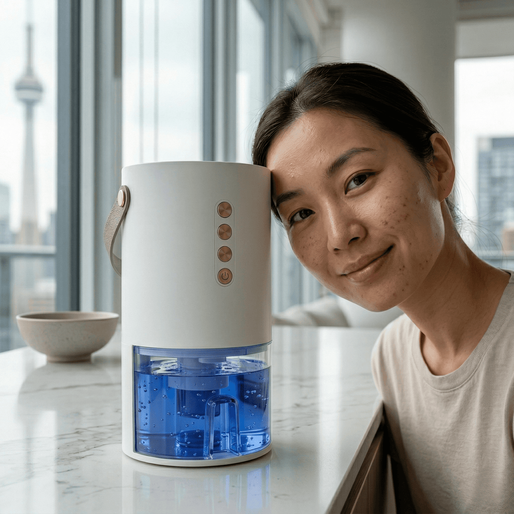 Entfeuchter Pro Kompakt Tragbar mit 1300ml Wassertank und leisem Betrieb