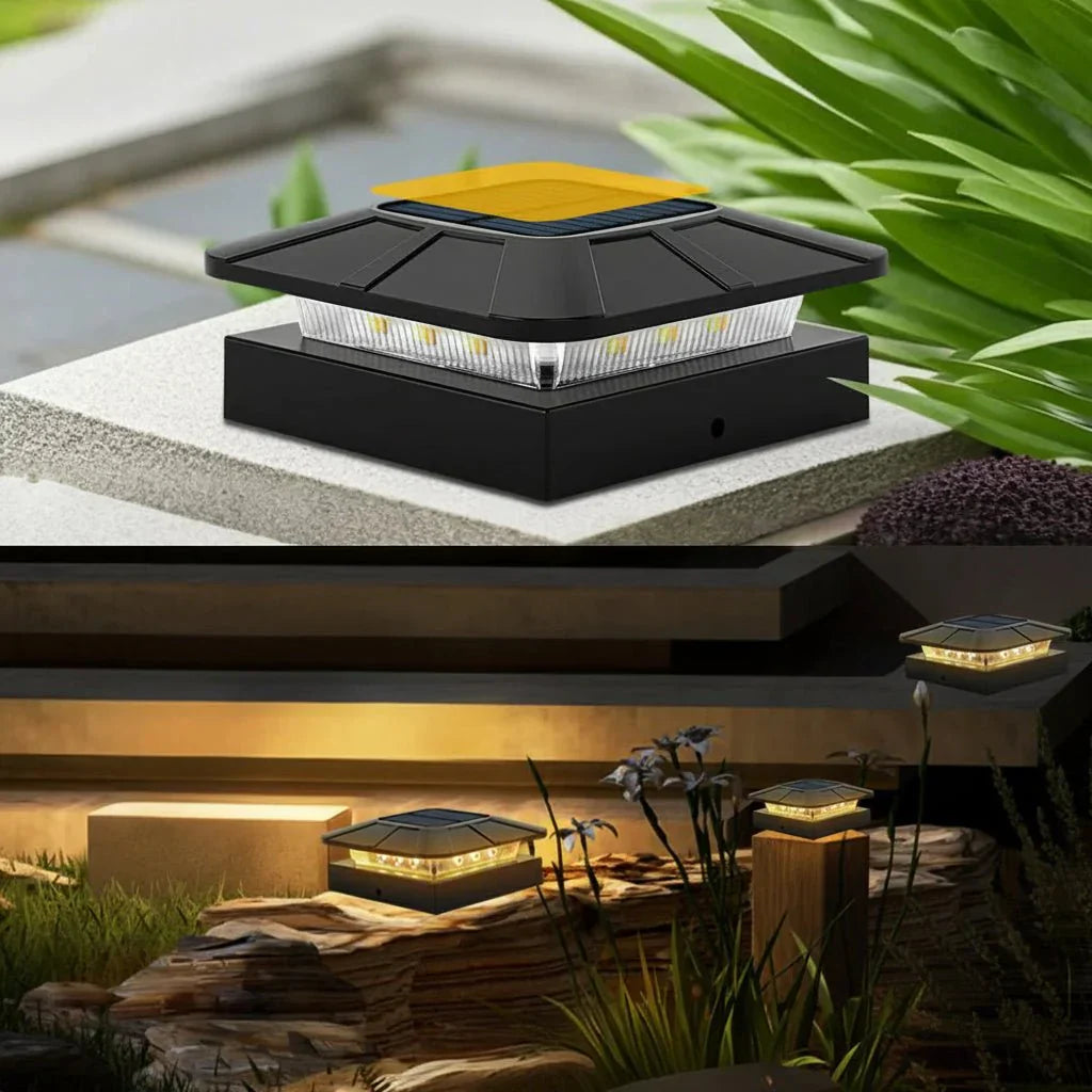 Brightpole Solar-Gartenpfostenleuchten mit drei Farbmodi für Garten und Terrasse