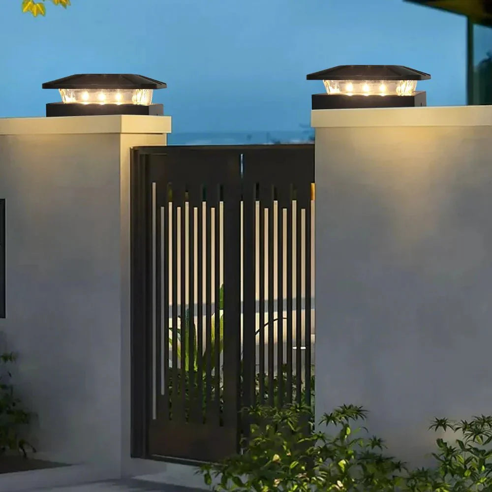Brightpole Solar-Gartenpfostenleuchten mit drei Farbmodi für Garten und Terrasse