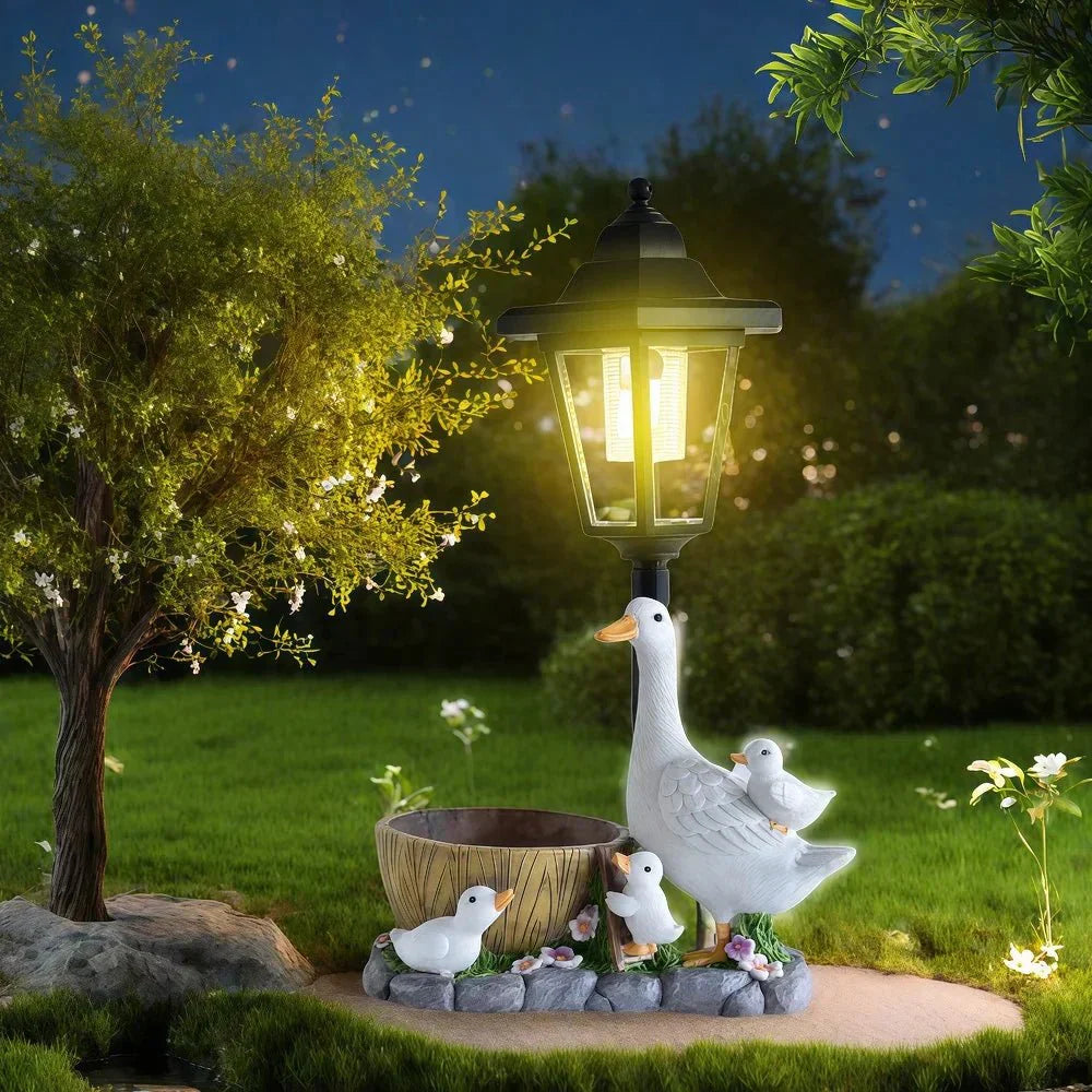 SOLADUCK Solar Duck Garden Ornament With Gentle Outdoor Lighting