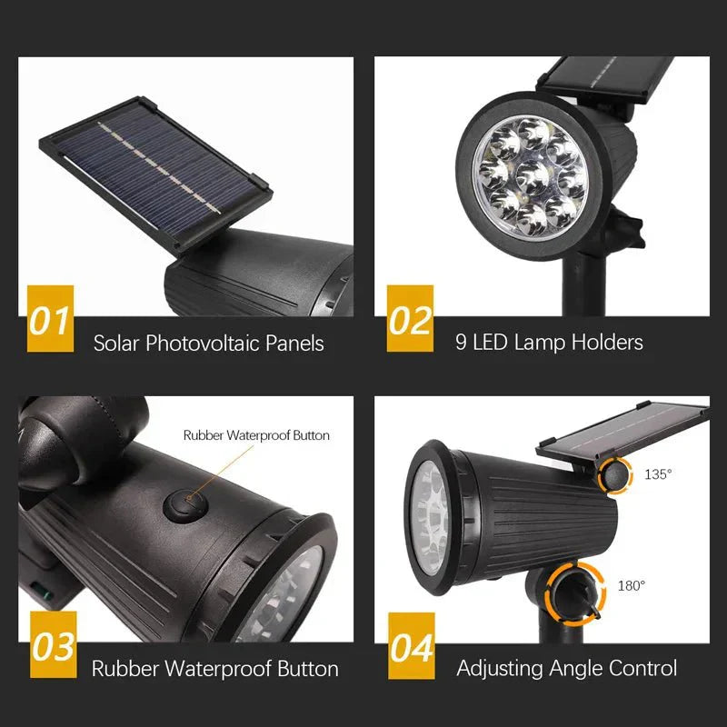 LUMIBLAZE Solcelledrevet LED-spot til have og udendørsområder