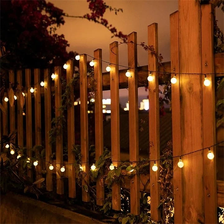 Napelemes kültéri fényfüzér | LED világítás kertbe vagy erkélyre