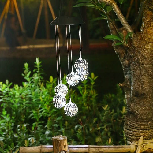 AuroraGlow Solar-Windspiel Umweltfreundliche Beleuchtung für Garten, Terrasse, Balkon