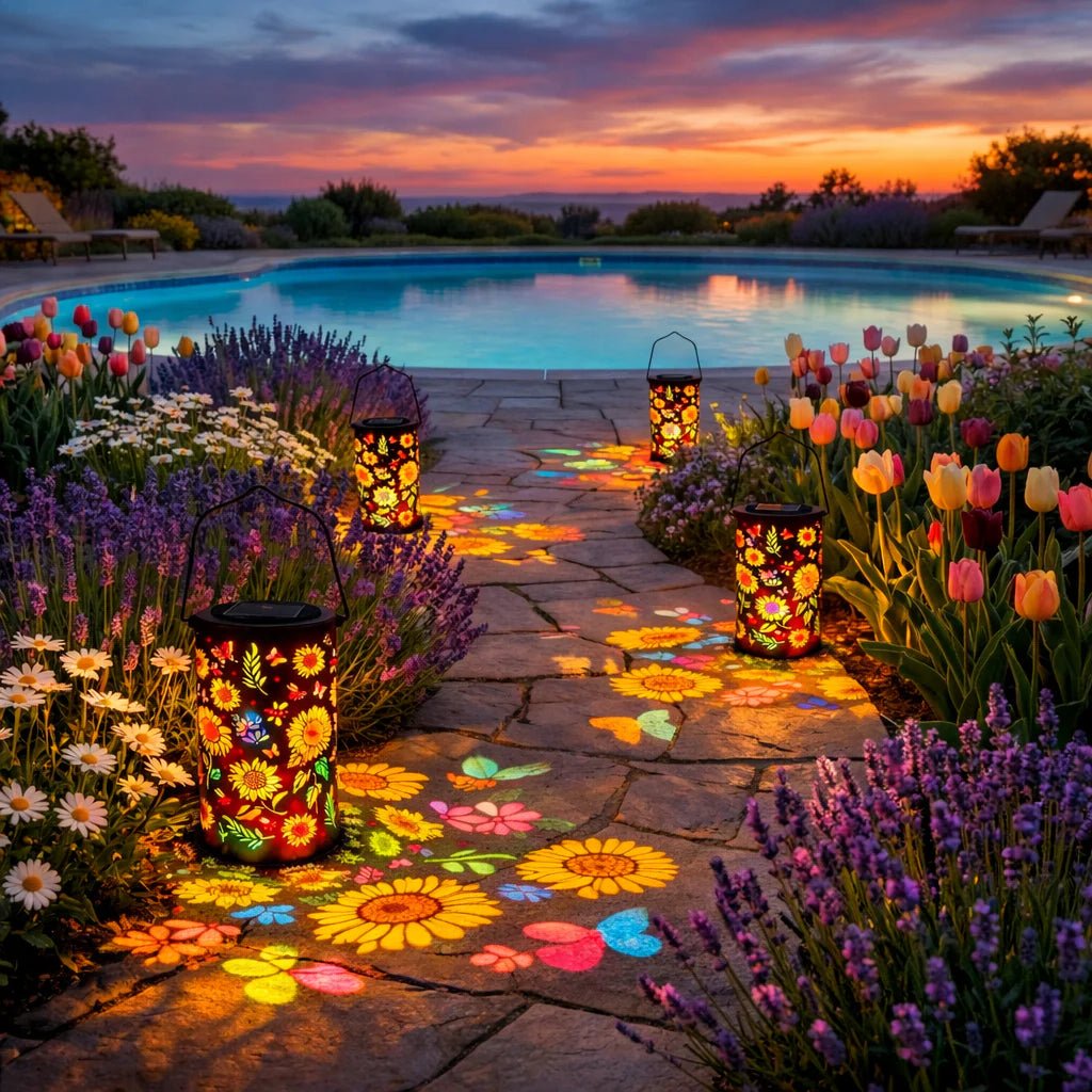 RADIORA Solar Powered Garden Lantern for Outdoor Ambience Lighting