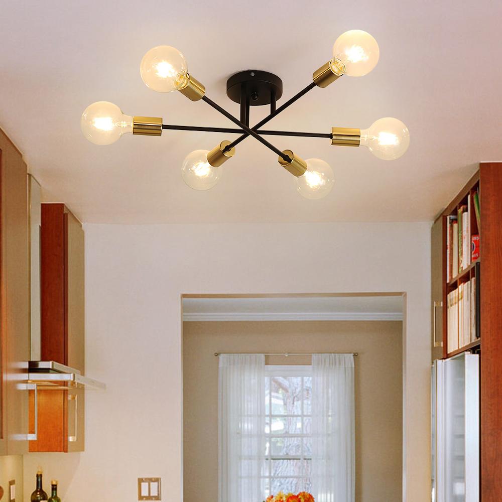 Sputnik taklampe for stue | 6-pærs innfelt design