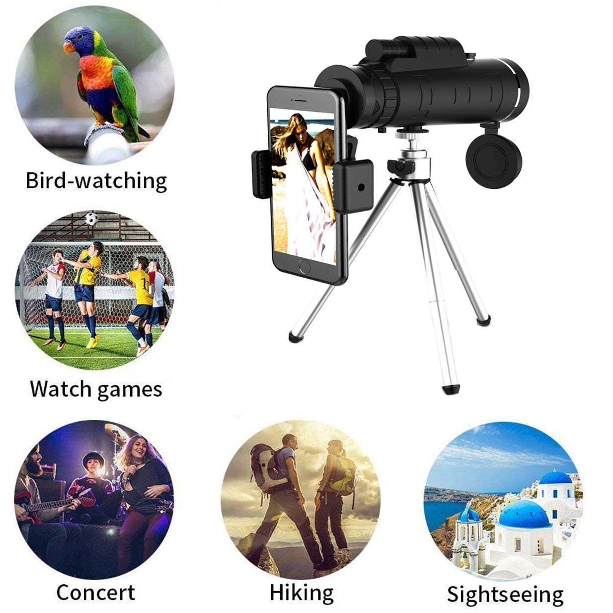 Starscope HD Monokular – Højtydende Vandtæt Teleskop med Smartphoneholder og Tripod
