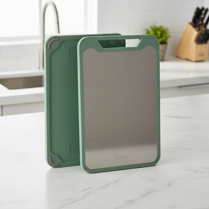 NovaEdge Home Cooks dobbeltsidig skjærefjøl med juice-renne og non-stick belegg
