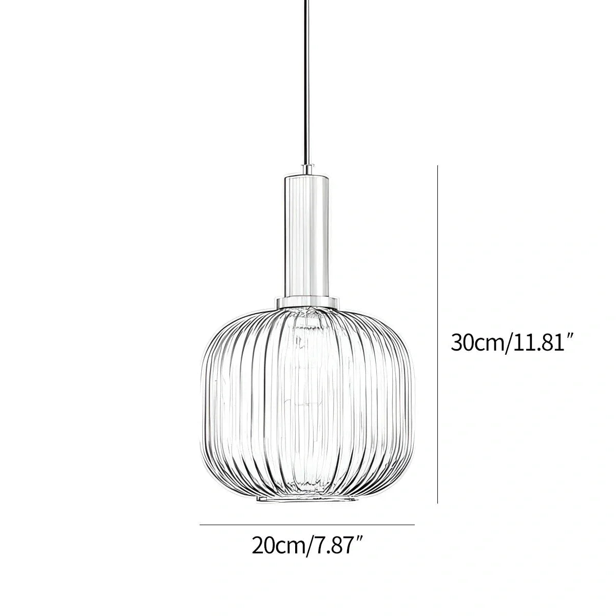 Nordic Vintage Glass Striped Pendeant Light - Orntli
