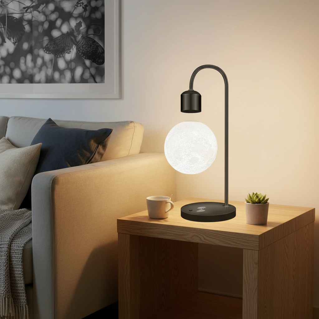 Floating Moon LED bordlampe for myk stemningsbelysning i soverom og kontor