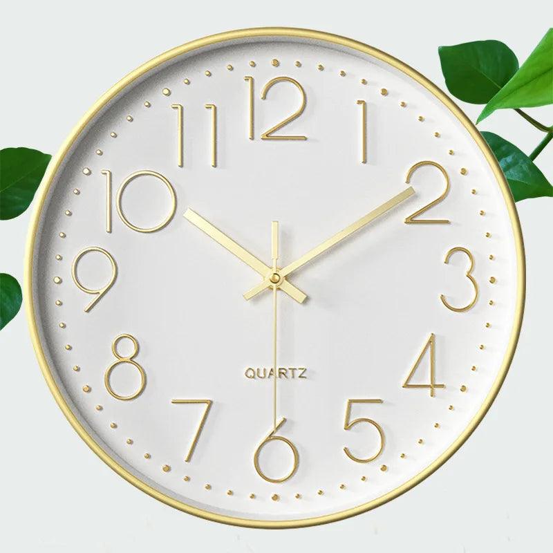 CalmTime Stillegående Veggur, 12-Tommers Ikke-Tikkende Design for Moderne Hjem