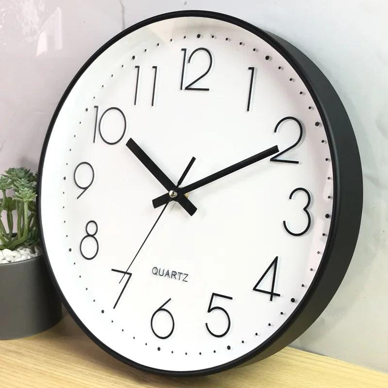 CalmTime Stillegående Veggur, 12-Tommers Ikke-Tikkende Design for Moderne Hjem