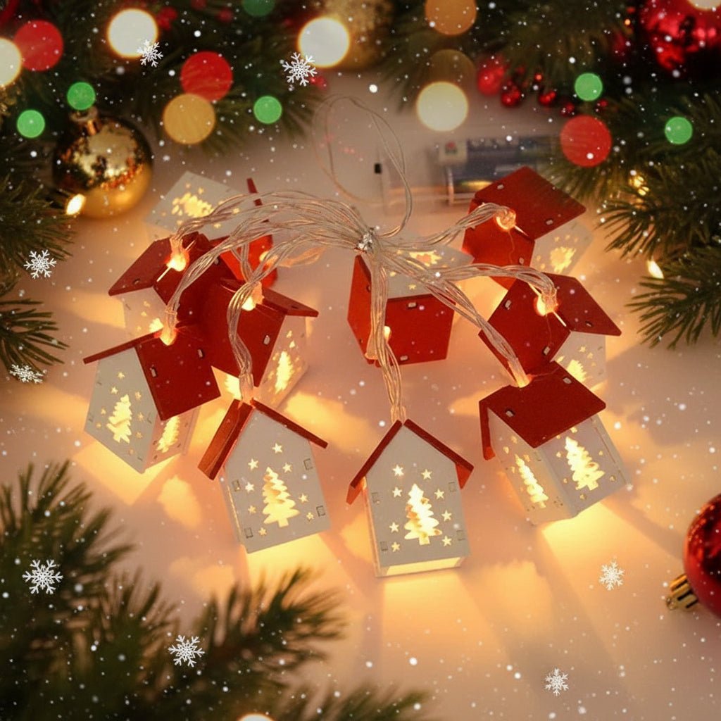 LumaNest Wooden LED House Light With Warm White Glow For Christmas Decor Lovers