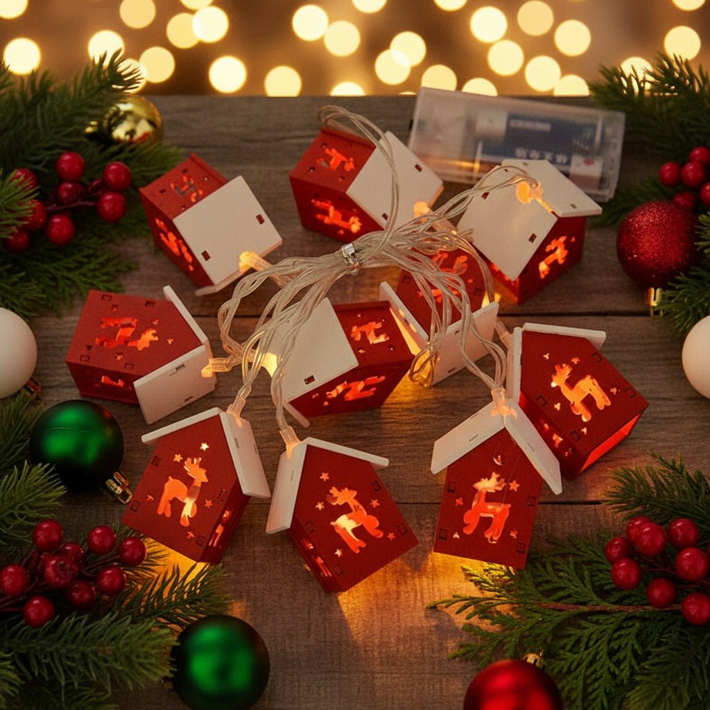 LumaNest Wooden LED House Light With Warm White Glow For Christmas Decor Lovers